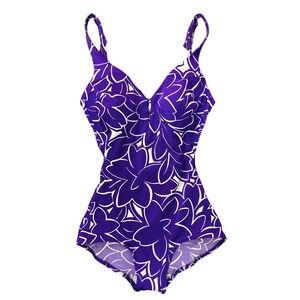 Vintage 60s Roxanne Purple Swimsuit Union Made Bathing Suit‎ // Size Small C Cup